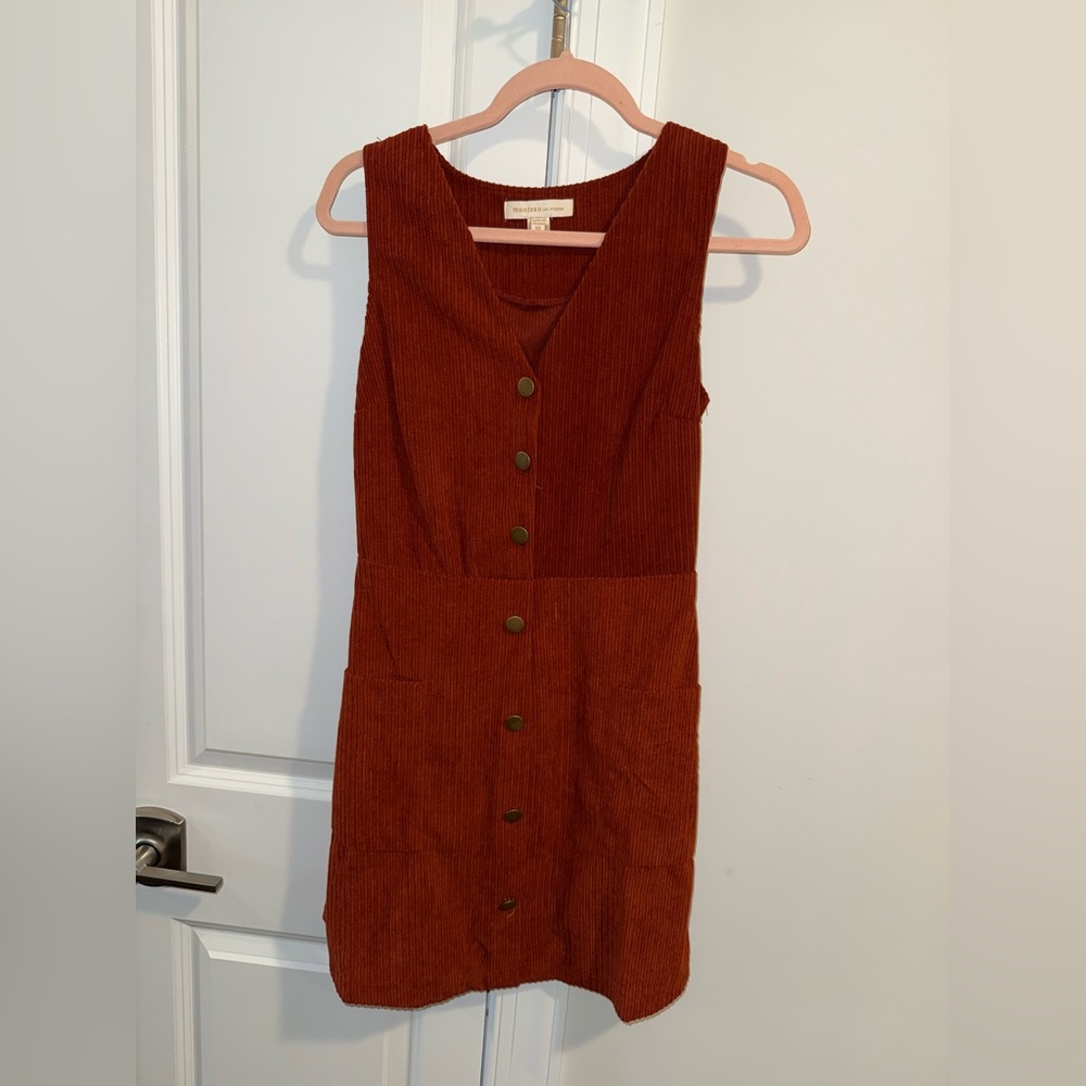 Monteau Sleeveless Corduroy Dress - Warm Brown